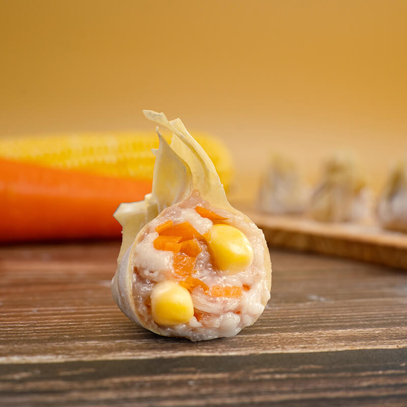 Corn and fresh meat wontons